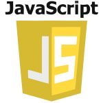 Das Logo der Programmierpsrache Javascript auf weissen Grund